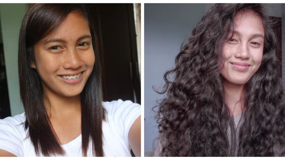 Shasha Patricio when she sported straight hair and now as a curly-haired college student. Photo: Patricio/FB