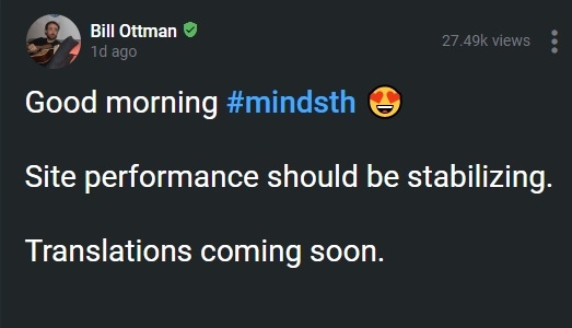 Bill Ottman on Thursday morning embraced the new audience on his Minds channel.