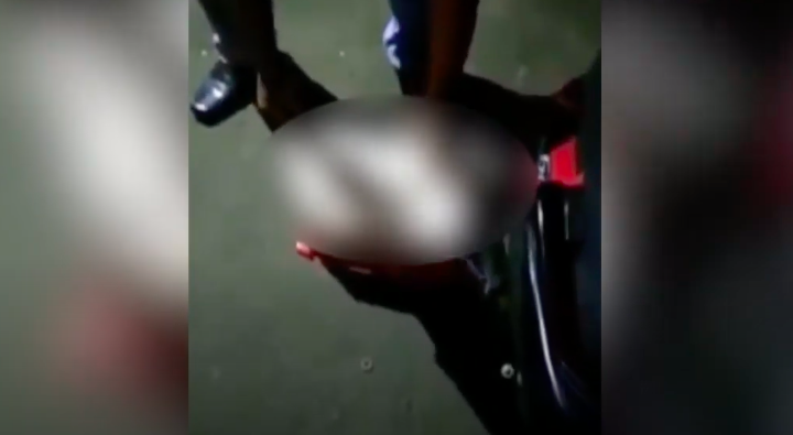 A box containing the body of a male infant given to a motorist in Jakarta. Photo: Istimewa