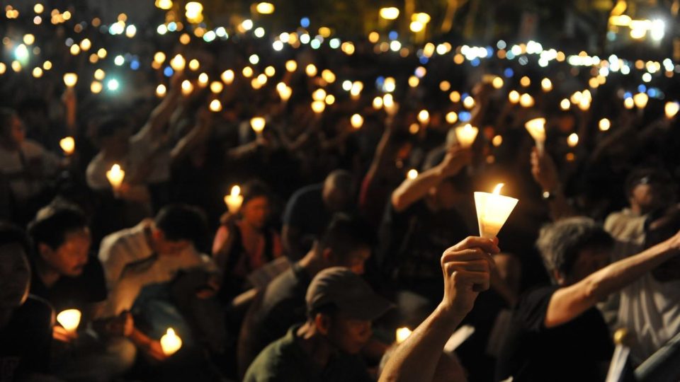 Mourners gather at Victoria Park for the annual Tiananmen massacre vigil on June 4, 2018. Photo: Hong Kong Alliance/Facebook