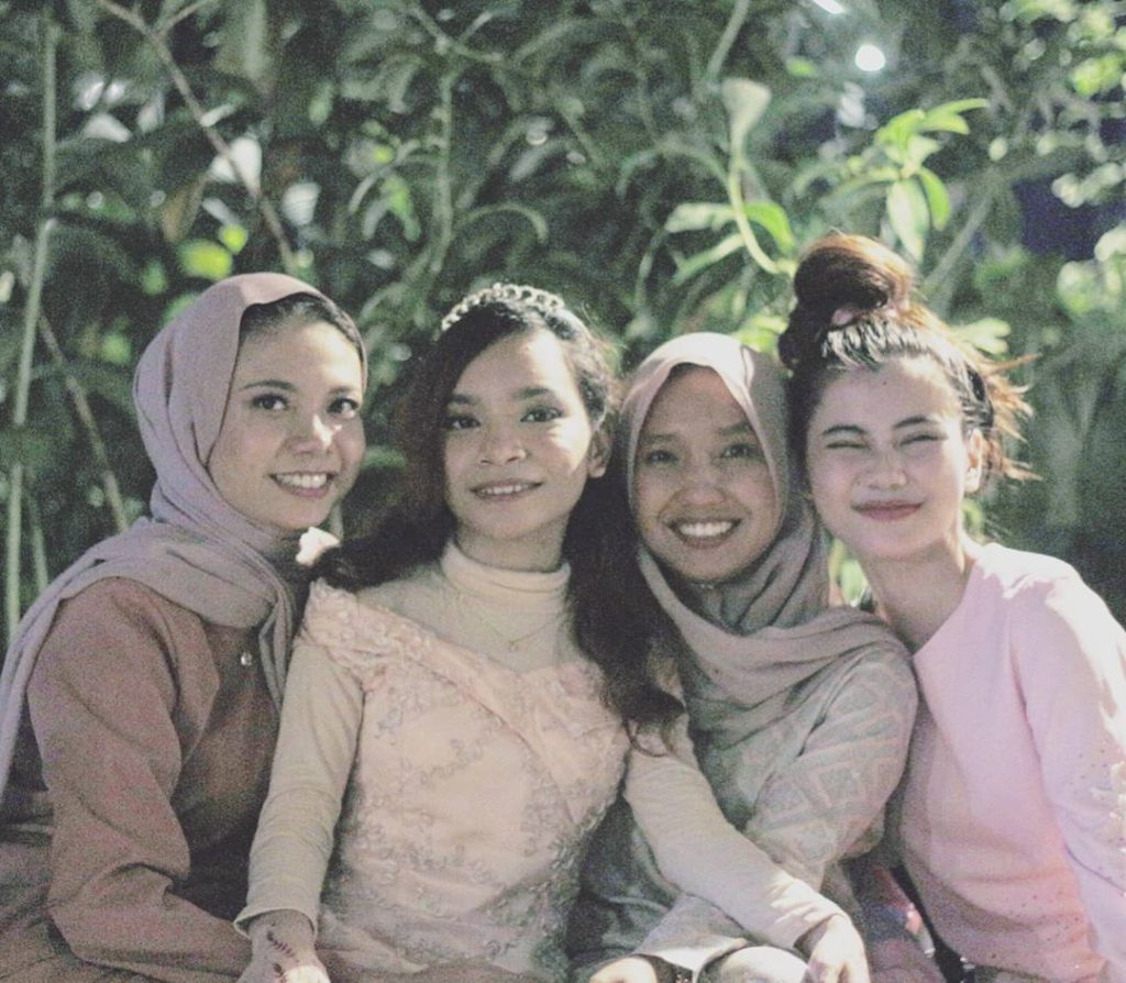 Amiera (2nd from right) and her team at Owh My Bae. Photo: Nurul Amiera