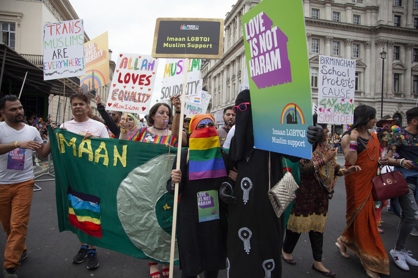 Muslims at a pride parade in London. Photo: inkdrop