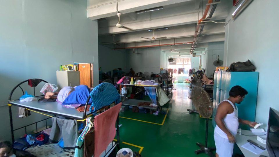 Migrant workers at a dormitory. Photo: Manpower Ministry/Facebook 