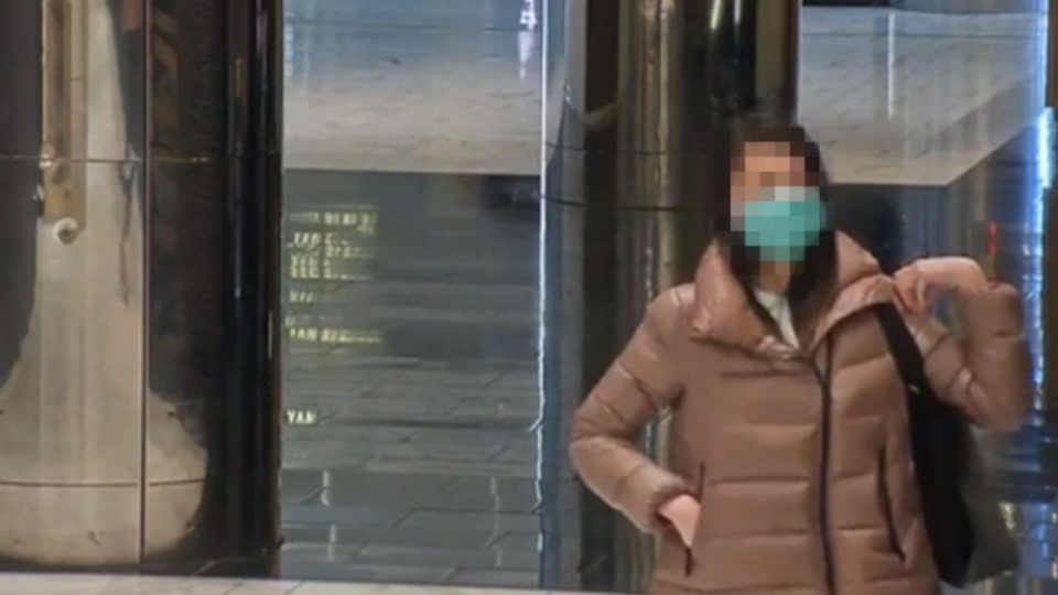 A screenshot from the CCTV recording of the Indonesian woman who allegedly stole handbags from a Louis Vuitton store in Melbourne. Photo: Victoria Police via 7news.com.au