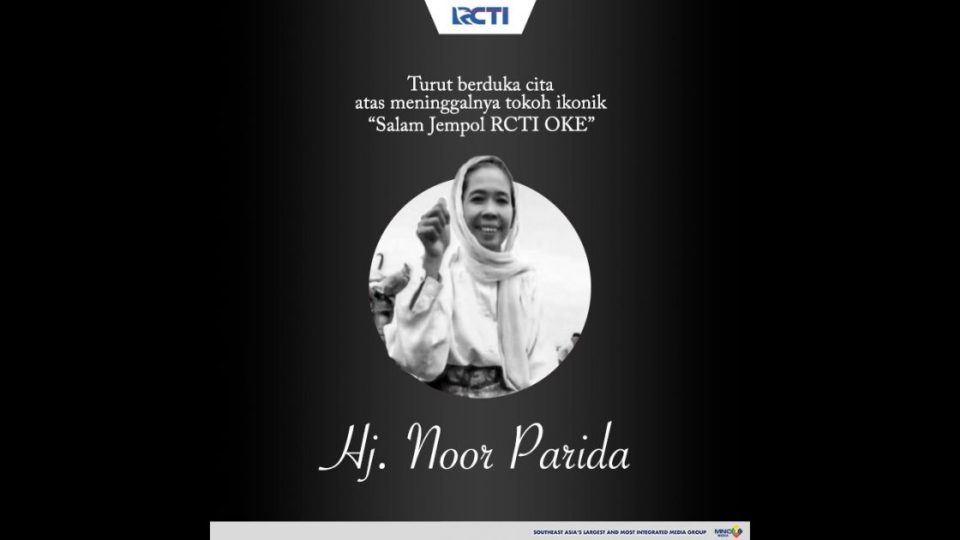 Noor Parida, a woman who was featured at the end of the iconic ‘RCTI Oke’ bumper for Indonesian TV station RCTI in the ’90s, has sadly passed away this morning at the age of 66. Photo: Twitter/@OfficialRCTI
