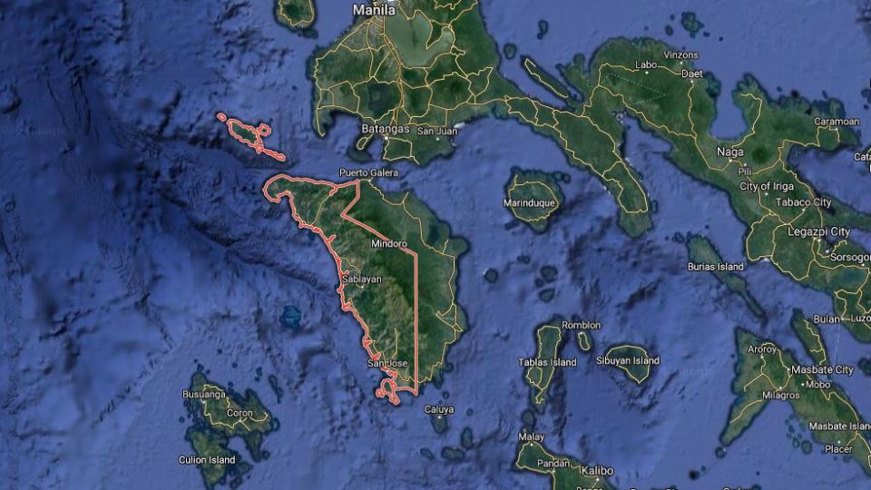 Occidental Mindoro map. Image from Google maps