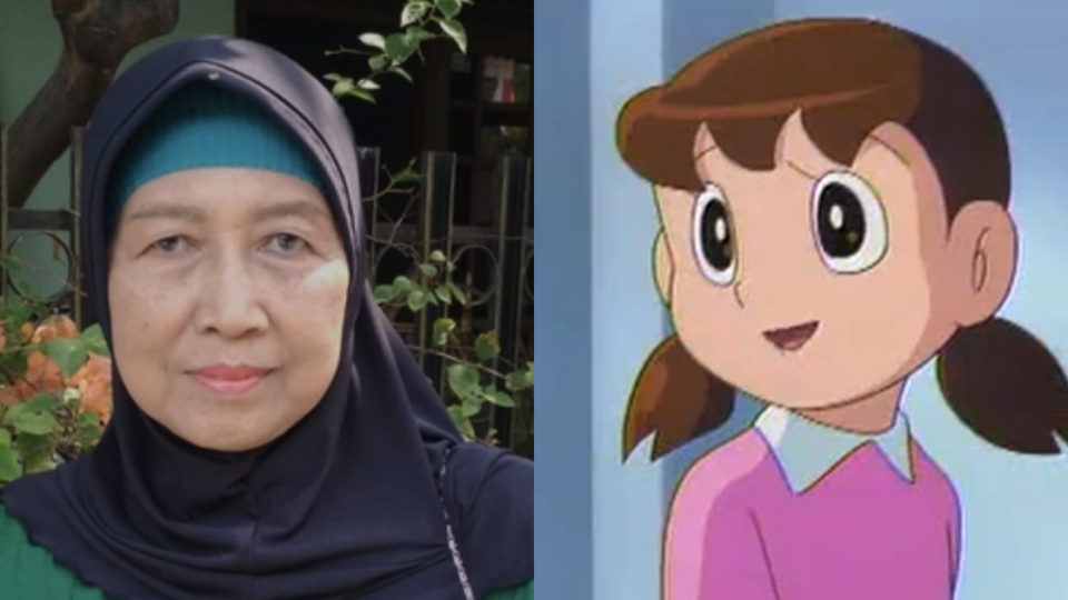 The Indonesian voice for Doraemon character Shizuka, Prabawati Sukarta, passed away earlier this week. Photos: Istimewa and Doraemon.fandom.com