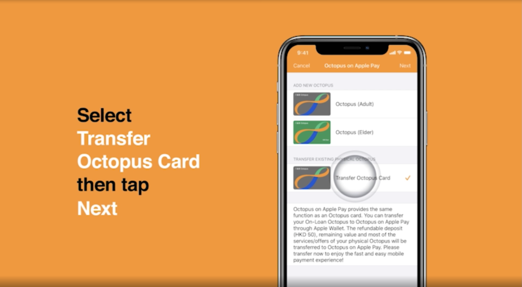 Transfer your Octopus card to your phone for contactless payment. (Photo: octopus.com.hk)