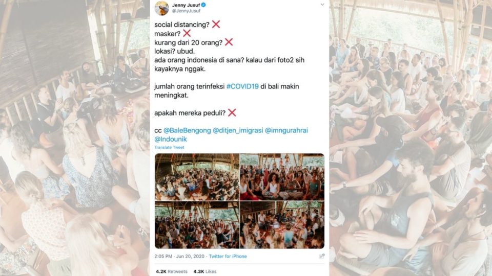 Screenshot of Indonesian screenwriter Jenny Jusuf’s tweet about House of Om, which has since been shared and retweeted more than 4,000 times. Screenshot: Twitter