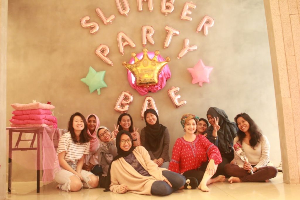 Some members of Owh My Bae’s sisterhood at a slumber party event organized by Amiera. Photo: Nurul Amiera