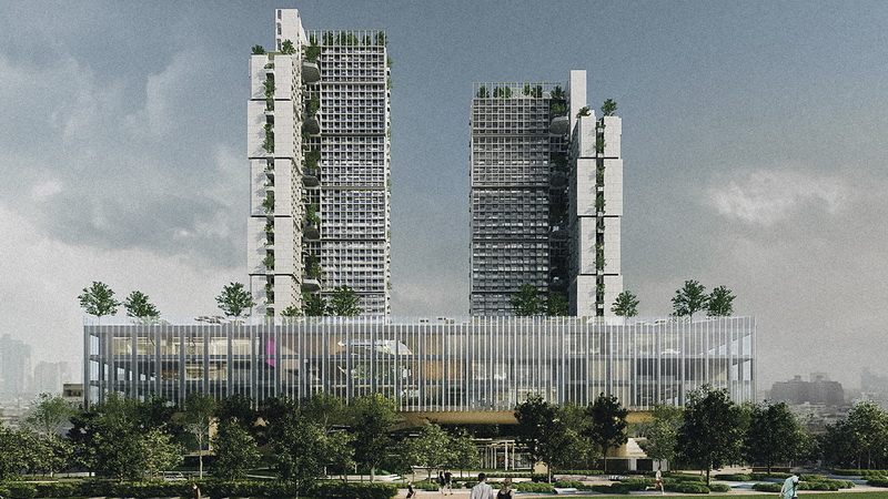 A rendering of planned high-rise condominium “Block33” planned for the site of the late 19th century Tubtim goddess shrine in Soi Chula 9. Photo: Property Management of Chulalongkorn University 