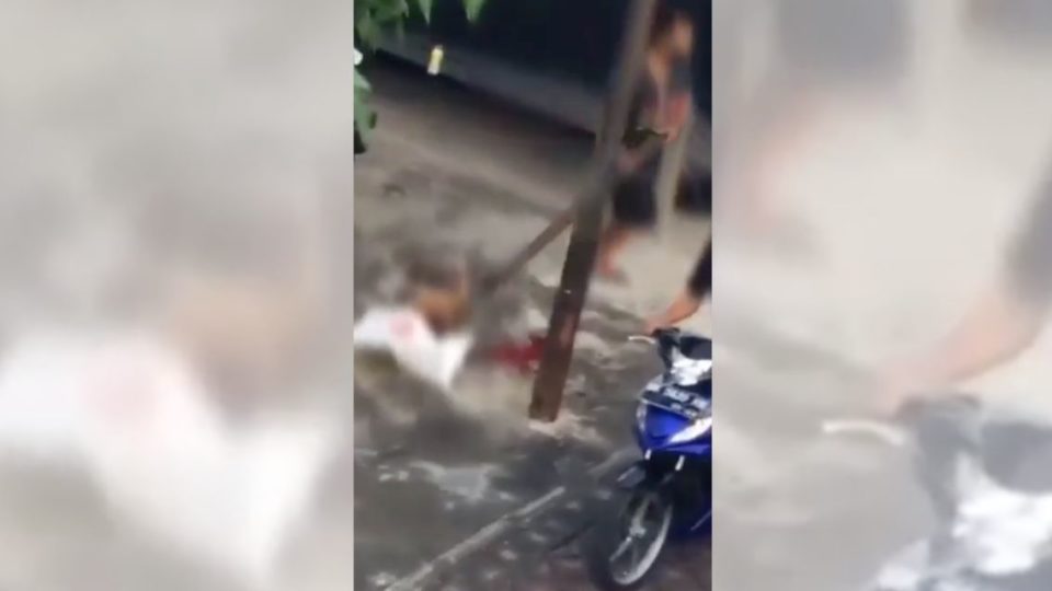 A screenshot from a video taken by a bystander. Screenshot: Instagram 