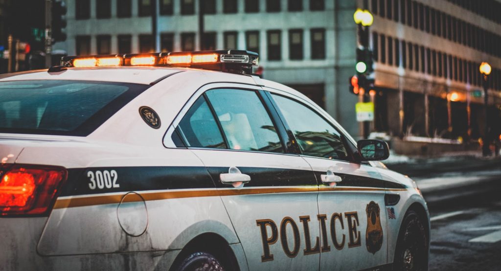 Police vehicle on the road. Photo: Matt Popovich