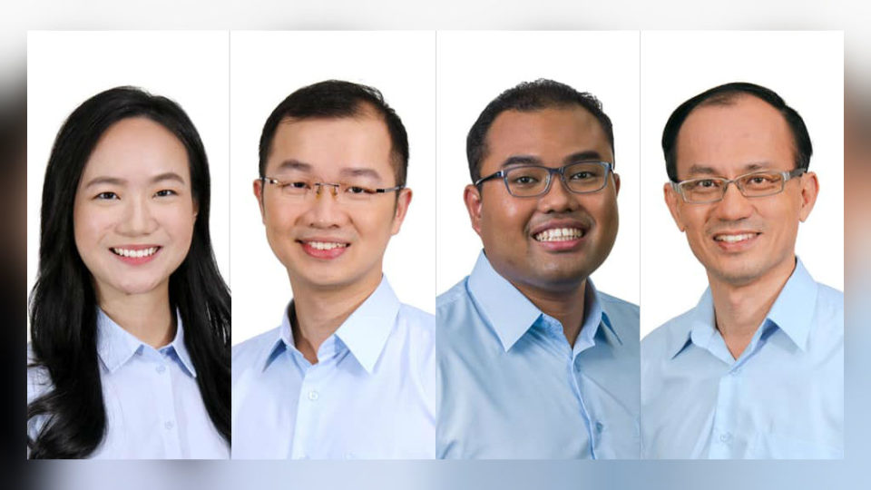 From left: Nicole Seah, Louis Chua, Mohammad Azhar Abdul Latip, Yee Jenn Jong. Photo: Workers’ Party