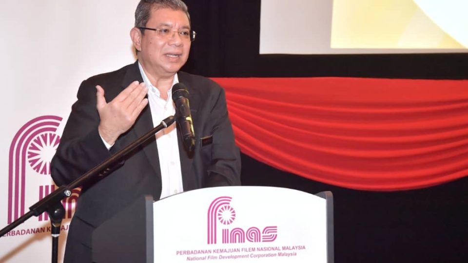 Communications and Multimedia Minister, Saifuddin Abdullah speaking at a conference with Finas in June. Photo: Saifuddin Abdullah /Facebook