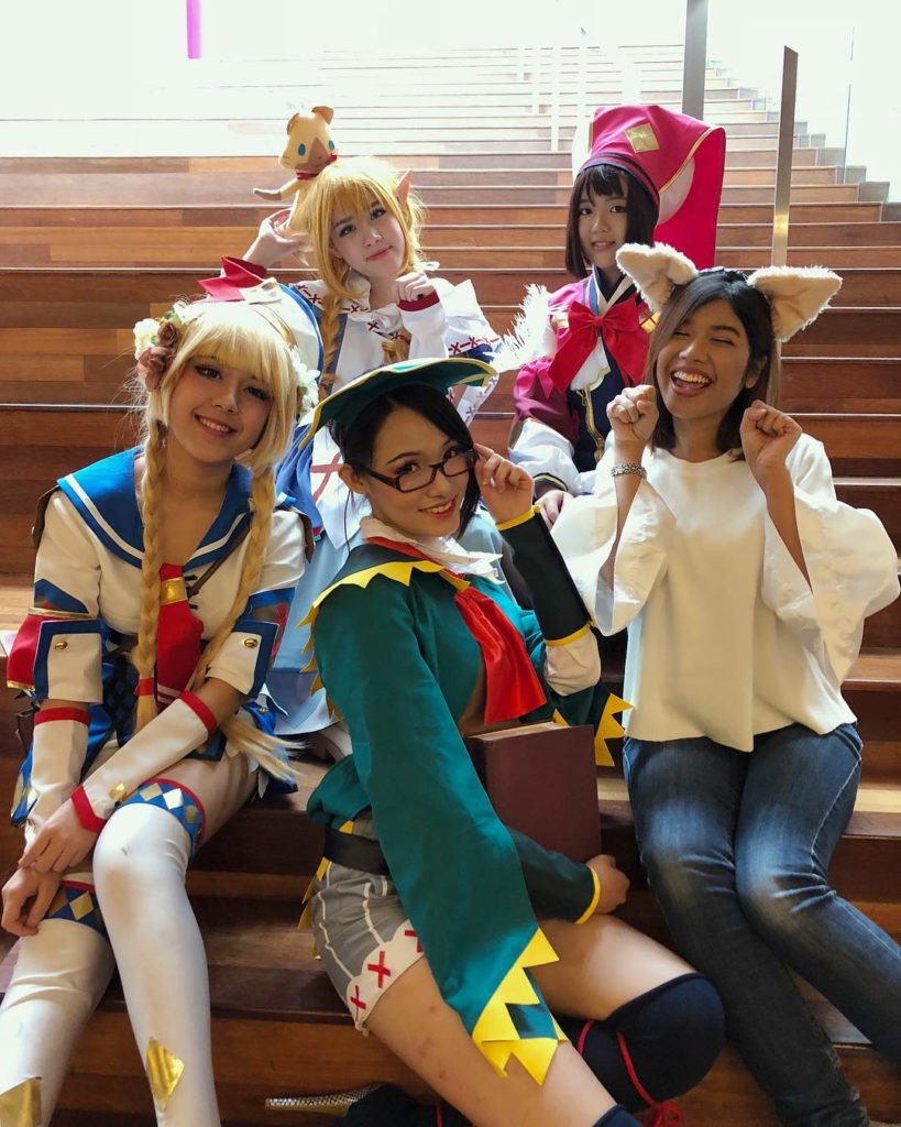 Natasha (far right) poses with cosplayers. Photo: Natasha Hidayah Hashim