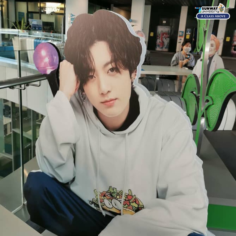 A cutout of Jungkook from BTS. Photo: Sunway University /Facebook