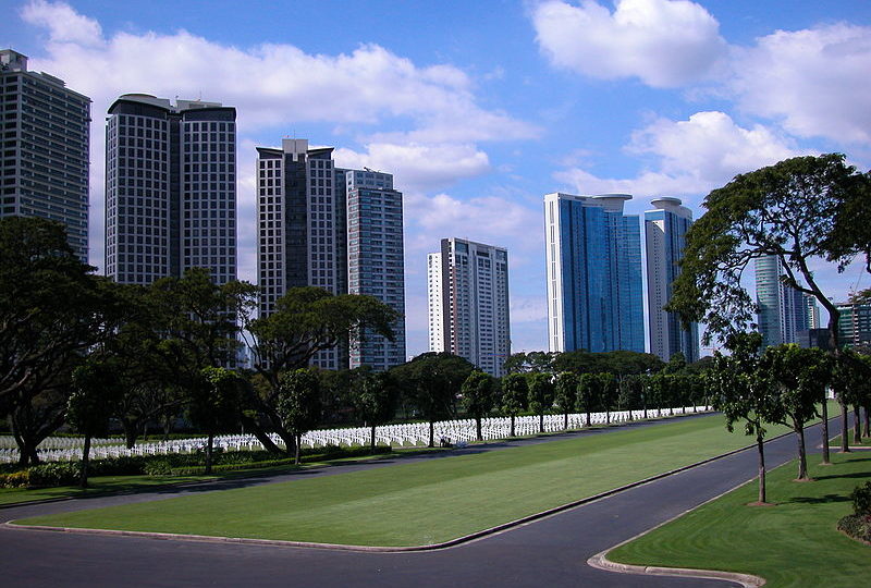 A view of Bonifacio Global City from the American Memorial Cemetery <i>Photo: Wikicommons</i>