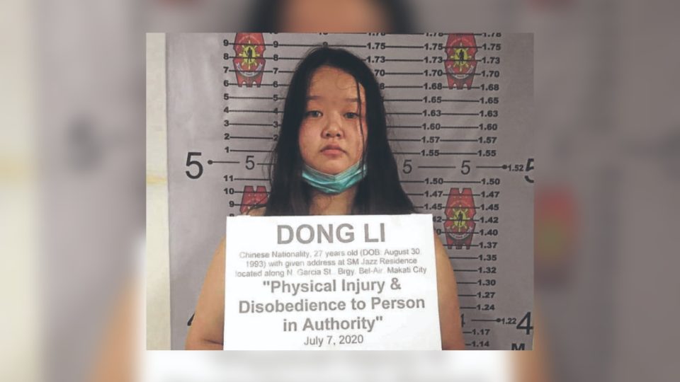 Chinese national Dong Li at the Makati police station. Photo from Makati City Police