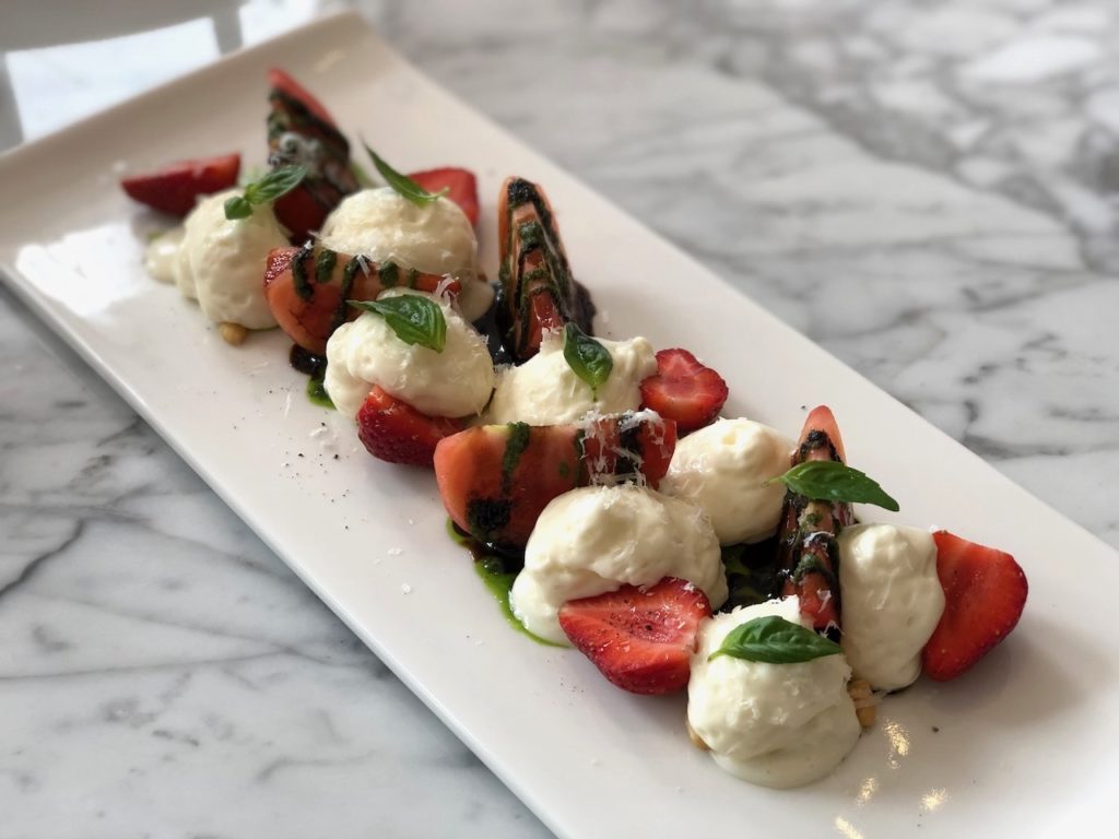 Strawberry and Tomato Salad was said to be the recommended starter dish at Mare Nostrum.