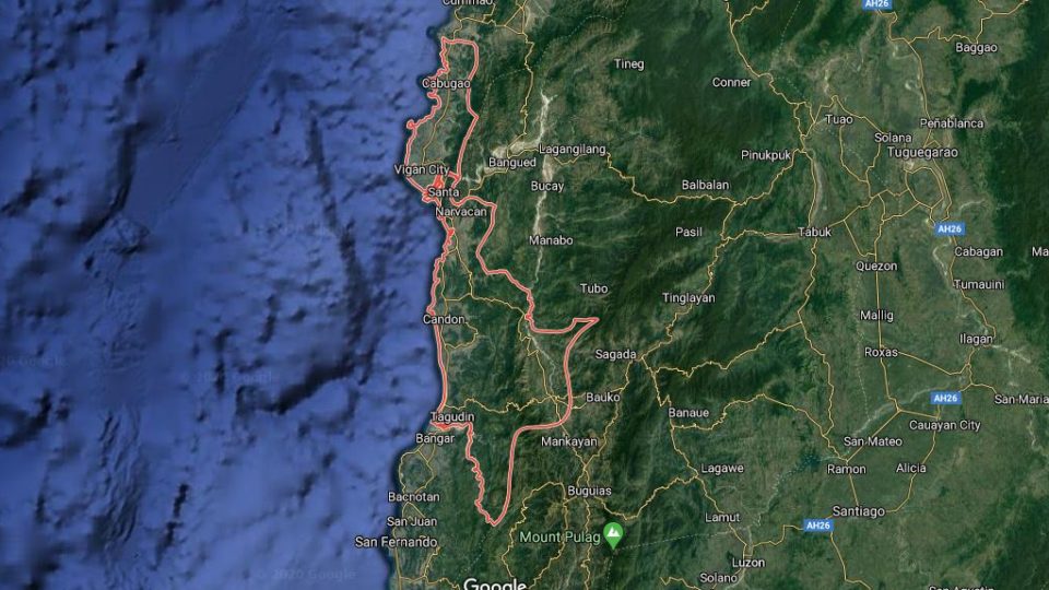 Ilocos Sur map. Photo: Google maps
