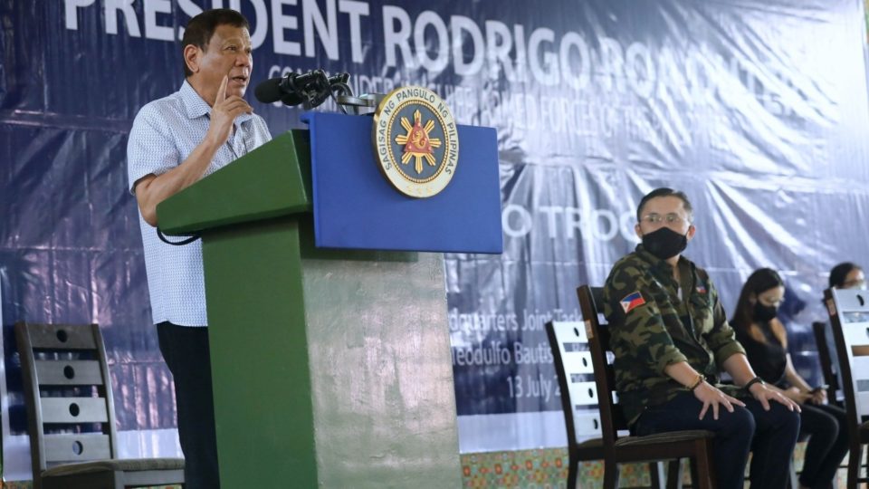 President Rodrigo Duterte at an event in Mindanao earlier this week. Photo: Presidential Communications/FB