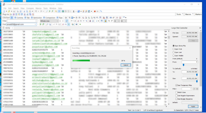 A screenshot of leaked Tokopedia user data. Photo: CISSReC