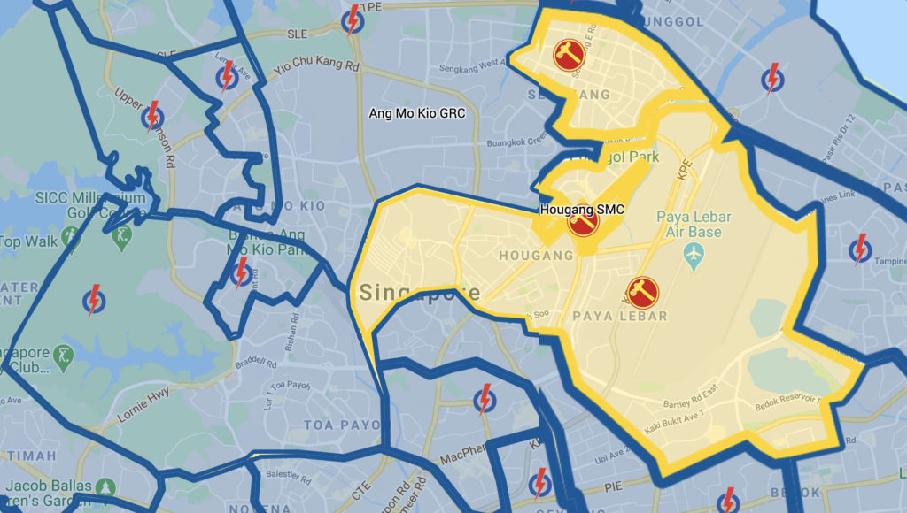 Map showing part of 2020 general elections results. Image: Google