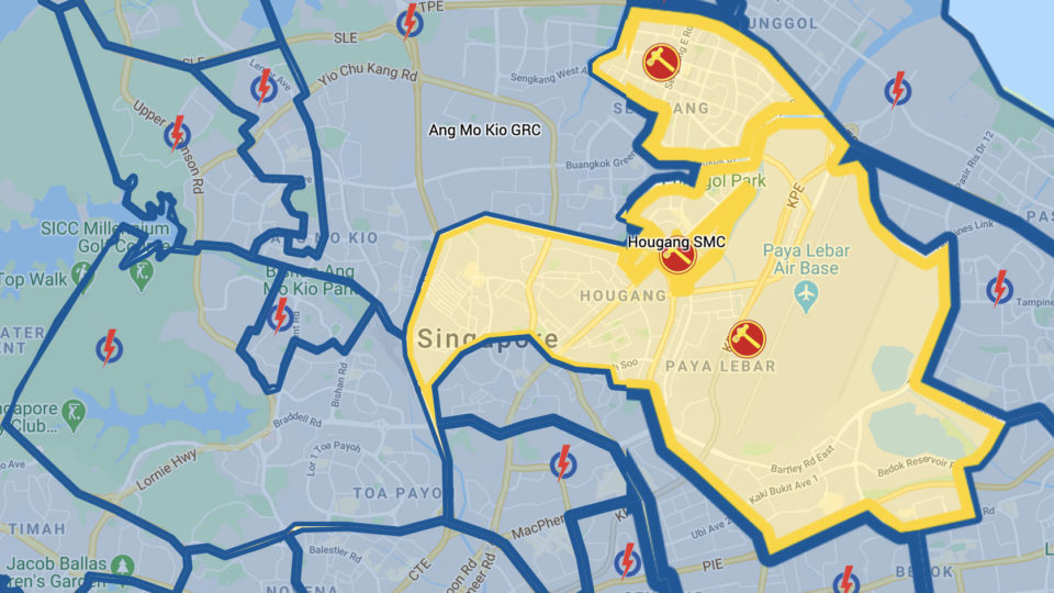 Map showing part of 2020 general elections results. Image: Google