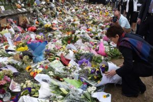 Governor-General of New Zealand Dame Patsy Reddy lays flowers for the victims of the Christchurch mosque shootings at Hagley Park. Photo: Government House, New Zealand