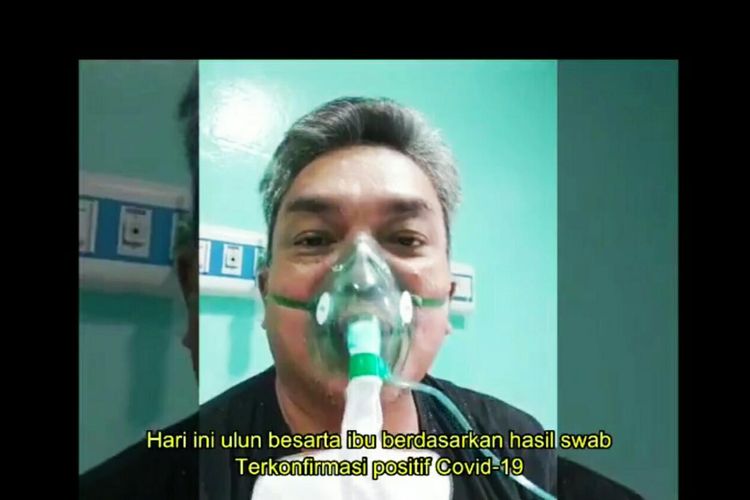 Screen capture of video showing Banjarbaru Mayor Nadjmi Adhani announcing his COVID-19 diagnosis. Photo: Istimewa