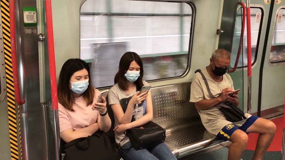 Commuters take the East Rail line in Hong Kong on Aug. 17, 2020. Photo: Coconuts Media