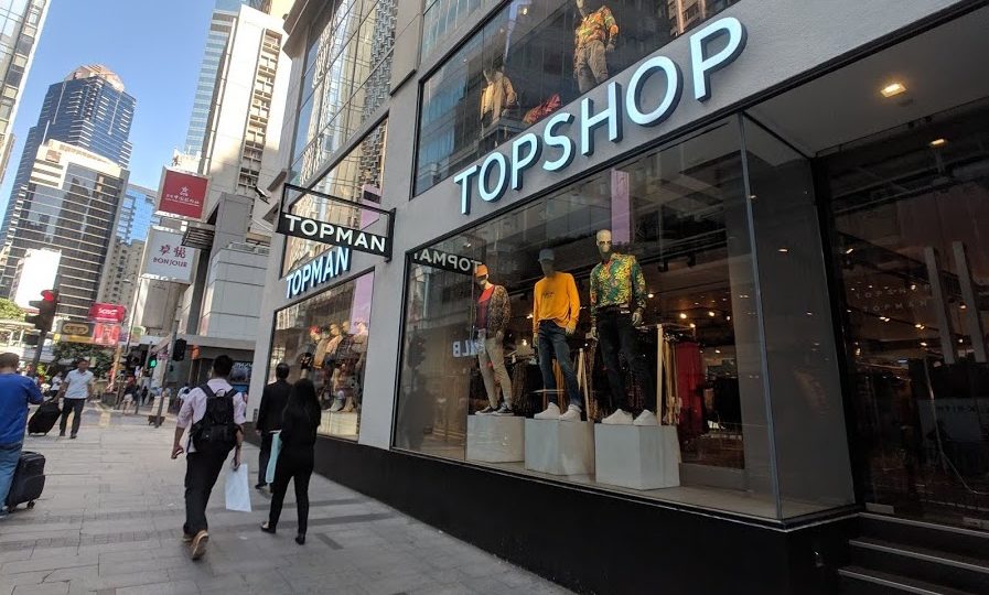 Topshop’s flagship store on Queen’s Road Central in Hong Kong