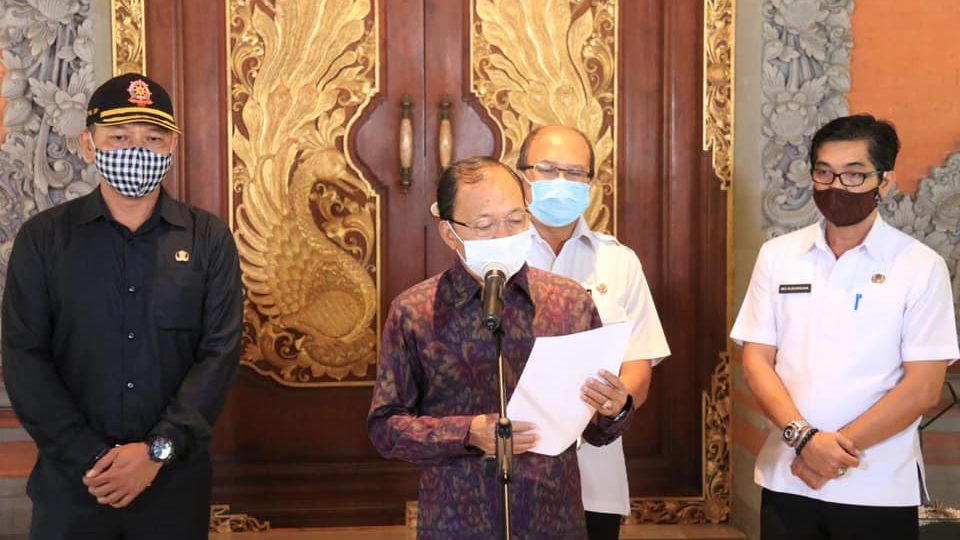 Bali Governor Wayan Koster during a press conference in August. Photo: Bali Provincial Government