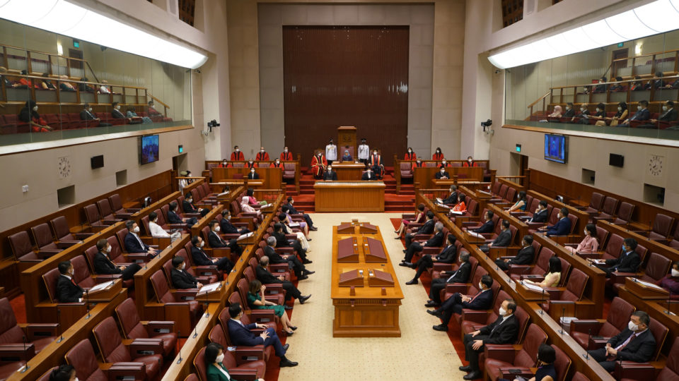 Inside Singapore’s Parliament House. Photo: Lee Hsien Loong/Facebook