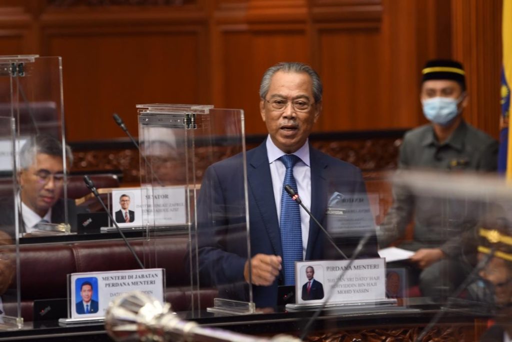 Muhyiddin Yassin in Parliament earlier. Photo: Muhyiddin Yassin /Facebook