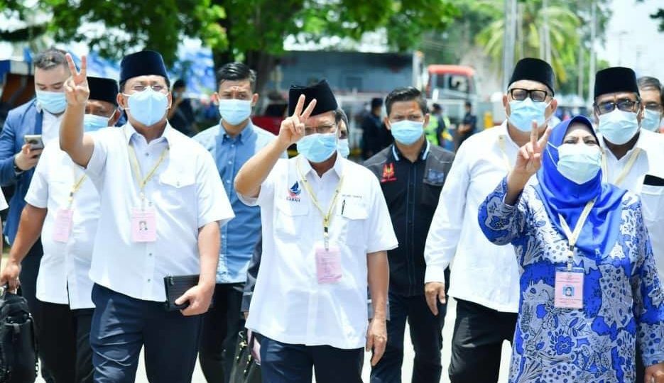 Warisan candidates including Shafie Apdal (middle) campaigning on Sept. 12. Photo: Shafie Apdal /Facebook
