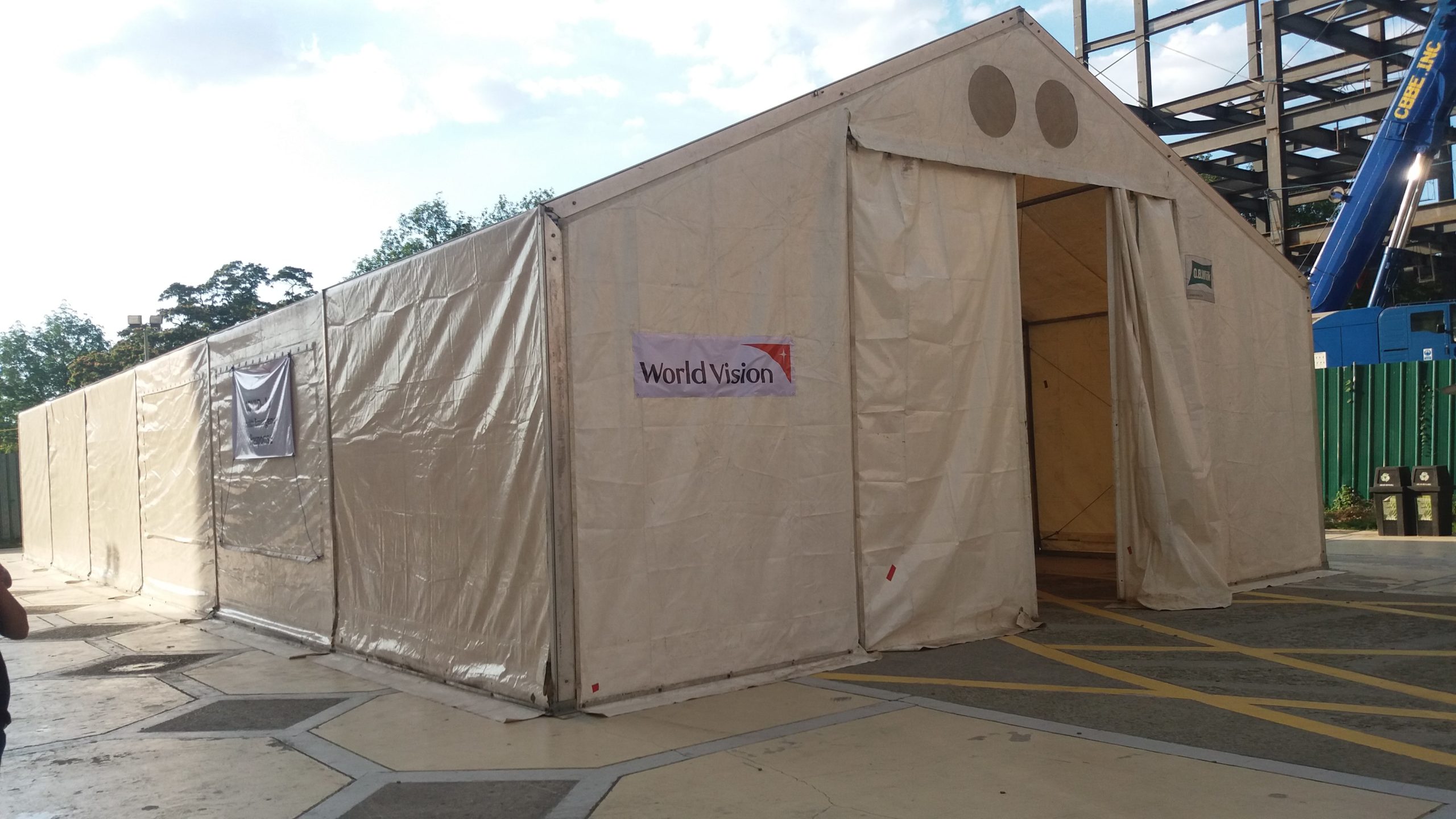 A tent donated by World Vision. Photo: World Vision