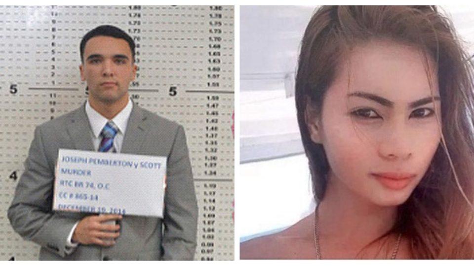 Joseph Scott Pemberton and victim Jennifer Laude. Photo: PNP/ Laude’s FB