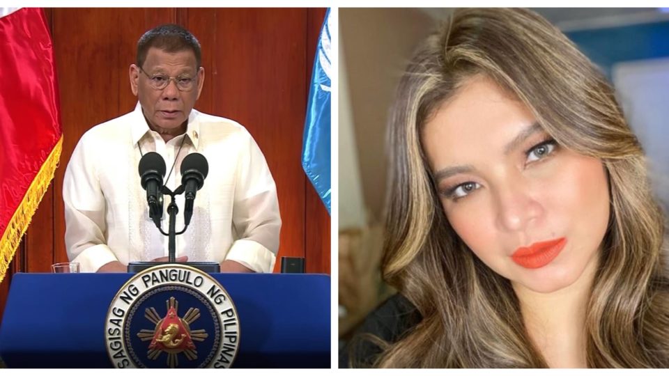 President Rodrigo Duterte and Angel Locsin. Photo: PCOO/FB and Locsin/IG