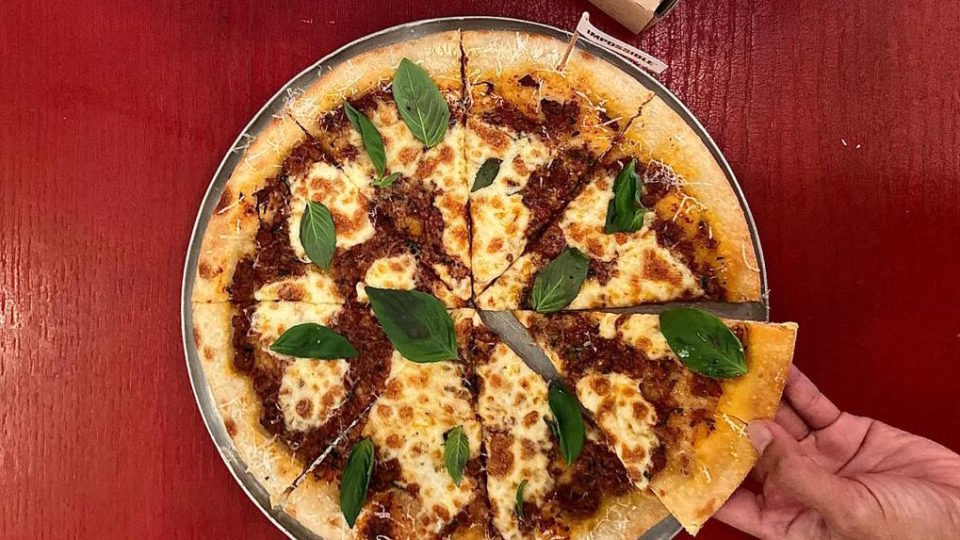 The Impossible Sausage pizza at Fini’s