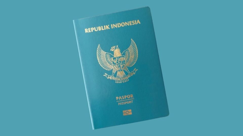 Photo illustration of Indonesian passport. Passport image from Ariharan72/Wikimedia Commons