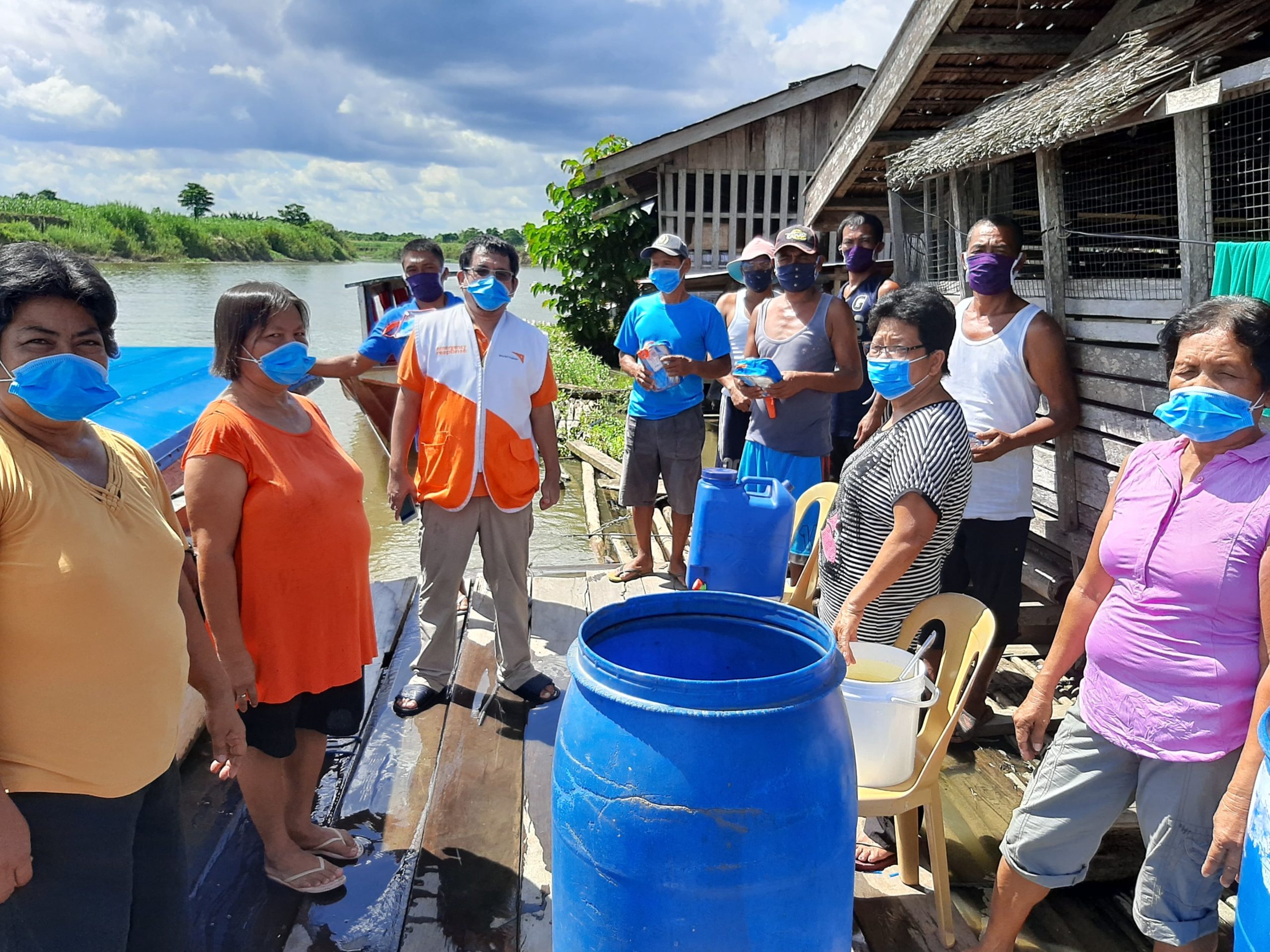 Donating protective gear in Agusan province. Photo: World Vision