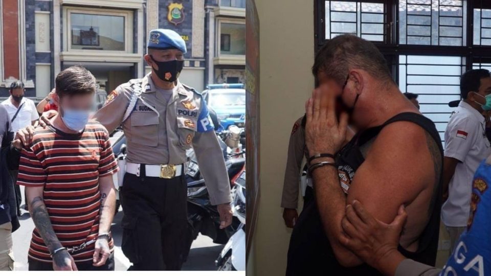 The suspects are 32-year-old British national C and 44-year-old Australian national AWC. Photo: Denpasar Police