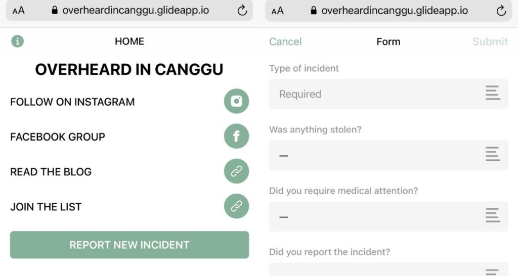 Screengrabs of the app on a mobile phone.