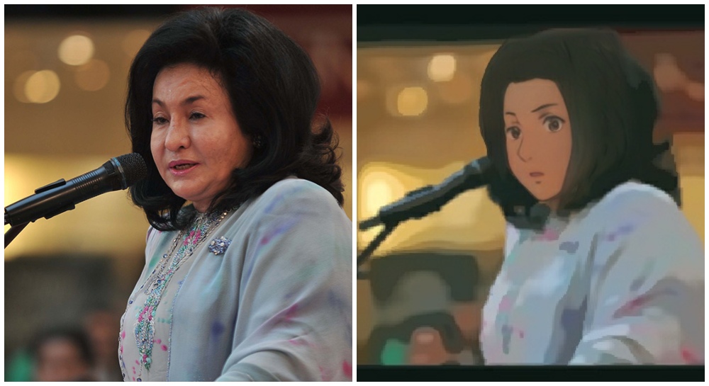 Rosmah Mansor and Anime Rosmah. Original photo from the Coconuts KL archives