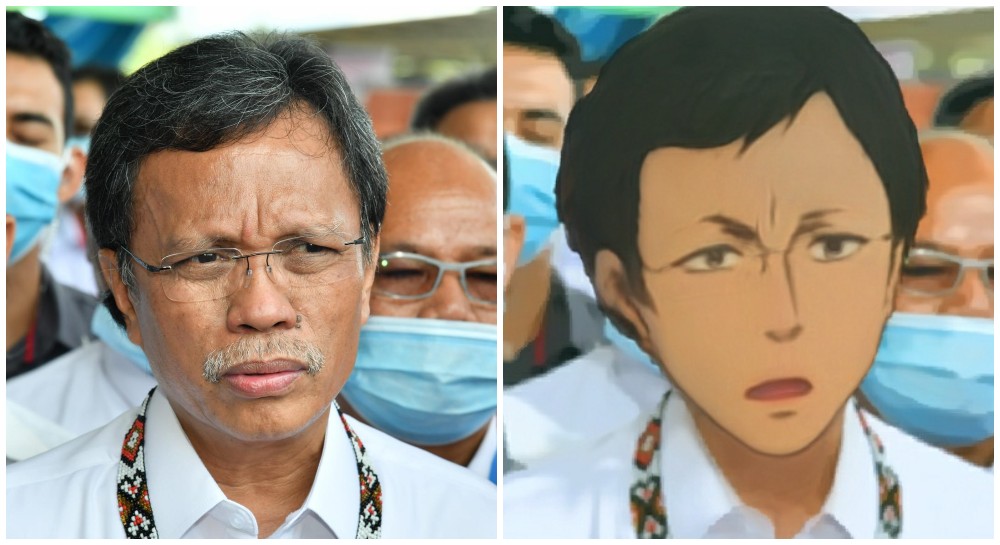 Shafie Apdal and Anime Shafie. Original photo by Shafie Apdal/Facebook