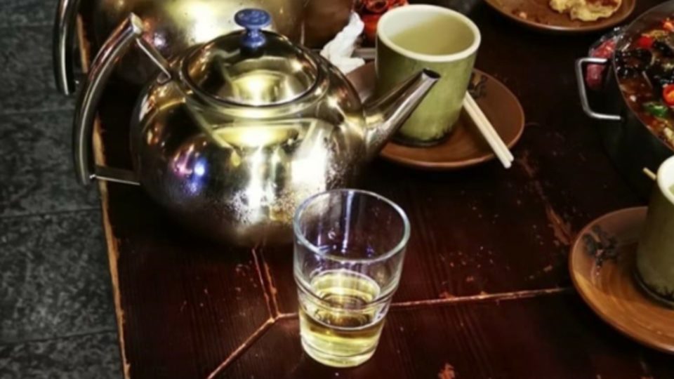 Busted! Photo of beer allegedly being served from a teapot at an unidentified Orchard Road eatery. Photo: Ministry of Sustainability and the Environment