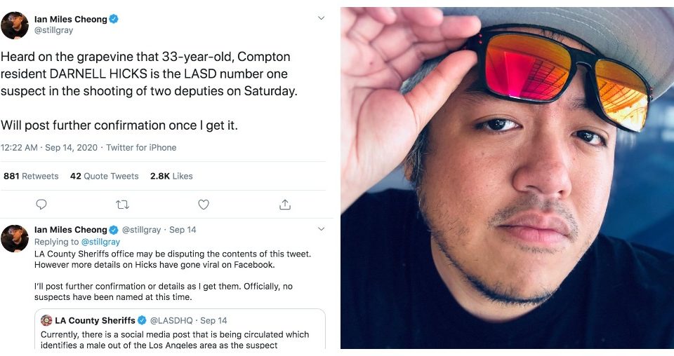 Screenshot of Ian Miles Cheong’s tweet (left) and a photo of Cheong (right). Photos: Ian Miles Cheong /Twitter and Instagram
