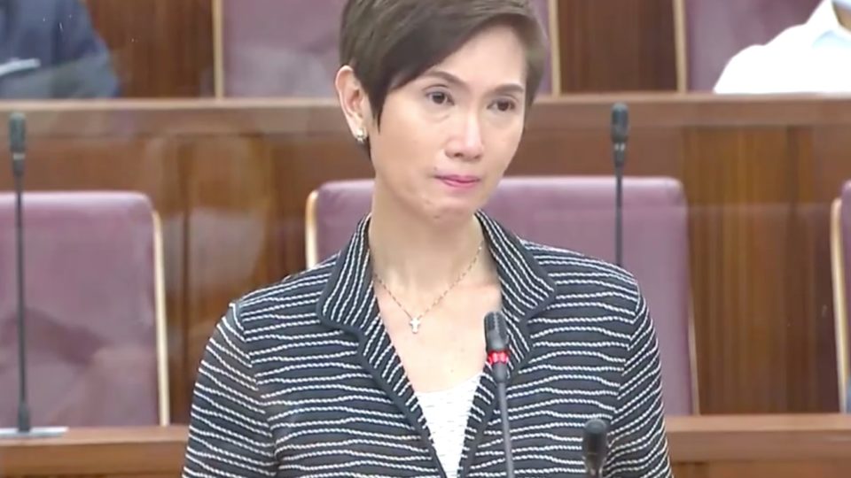 Manpower Minister Josephine Teo in Parliament. Image: All Singapore Stuff/Facebook